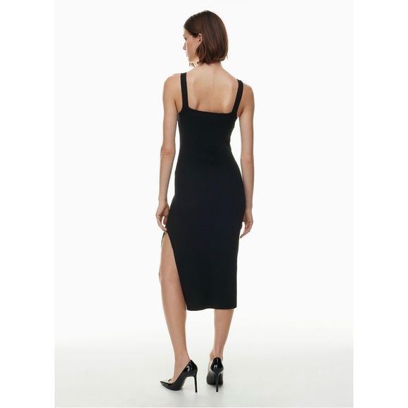 NWT Aritzia Babaton Chase Bodycon Knit Black Noir Midi Dress - Picture 10 of 13